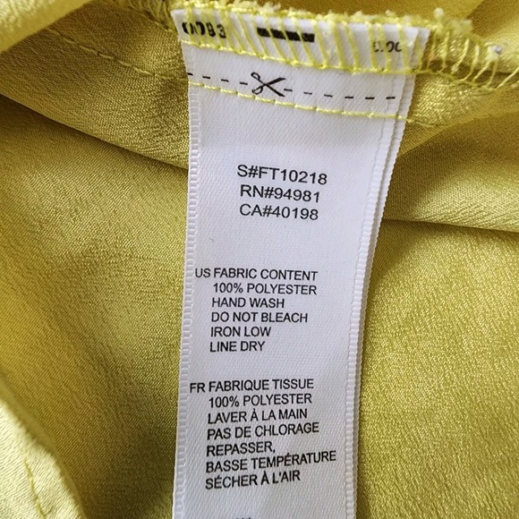 XXI Chartreuse Tank Top Womens Medium Ruffle Flower Yoke Sleeveless‎ Yellow Lime - Picture 10 of 16